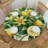 Ulloord  Round Fitted Tablecloth Cute Lemons Flower Leaves Table Cloth with Elastic Edged Waterproof Wipeable Round Table Cover for Patio Parties Outdoor Decor