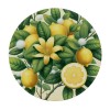 Ulloord  Round Fitted Tablecloth Cute Lemons Flower Leaves Table Cloth with Elastic Edged Waterproof Wipeable Round Table Cover for Patio Parties Outdoor Decor