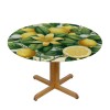 Ulloord  Round Fitted Tablecloth Cute Lemons Flower Leaves Table Cloth with Elastic Edged Waterproof Wipeable Round Table Cover for Patio Parties Outdoor Decor