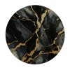 Ulloord  Round Tablecloth Fitted Table Cover with Elastic Edged Marble Black Golden Texture Waterproof Table Cloth for Party Kitchen Dining Indoor Outdoor Table