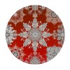 Ulloord  Round Tablecloth Fitted Table Cover with Elastic Edged Holiday Christmas Snowflakes Pattern Red Waterproof Table Cloth for Party Kitchen Dining Indoor Outdoor Table