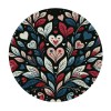 Ulloord  Round Tablecloth Fitted Table Cover with Elastic Edged Valentine's Colorful Heart Waterproof Table Cloth for Party Kitchen Dining Indoor Outdoor Table