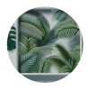 Ulloord Round Tablecloth Fitted Table Cover with Elastic Edged Tropical Jungle Palm Pattern Waterproof Table Cloth for Party Kitchen Dining Indoor Outdoor Table