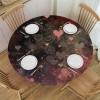 Ulloord  Round Tablecloth Fitted Table Cover with Elastic Edged Valentines Heart Print Waterproof Table Cloth for Party Kitchen Dining Indoor Outdoor Table