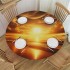 Ulloord Round Tablecloth Fitted Table Cover with Elastic Edged Vintage Tropical Beach Sunset Waterproof Table Cloth for Party Kitchen Dining Indoor Outdoor Table