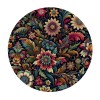 Ulloord  Round Fitted Tablecloth Flower Leaves,Floral Bohemian Plants Table Cloth with Elastic Edged Waterproof Wipeable Round Table Cover for Patio Parties Outdoor Decor