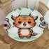 Ulloord  Round Fitted Tablecloth Cute Animals Flower Floral Table Cloth with Elastic Edged Waterproof Wipeable Round Table Cover for Patio Parties Outdoor Decor