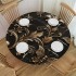 Ulloord  Round Fitted Tablecloth Golden Butterfly Marble Print Table Cloth with Elastic Edged Waterproof Wipeable Round Table Cover for Patio Parties Outdoor Decor