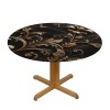 Ulloord  Round Fitted Tablecloth Golden Butterfly Marble Print Table Cloth with Elastic Edged Waterproof Wipeable Round Table Cover for Patio Parties Outdoor Decor