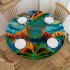 Ulloord  Round Fitted Tablecloth Art Painting Sea Turtle Table Cloth with Elastic Edged Waterproof Wipeable Round Table Cover for Patio Parties Outdoor Decor