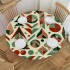 Ulloord  Round Fitted Tablecloth Cute Christmas Pattern Table Cloth with Elastic Edged Waterproof Wipeable Round Table Cover for Patio Parties Outdoor Decor