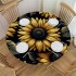 Ulloord  Round Tablecloth Fitted Table Cover with Elastic Edged Sunflower Floral Waterproof Table Cloth for Party Kitchen Dining Indoor Outdoor Table