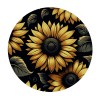 Ulloord  Round Tablecloth Fitted Table Cover with Elastic Edged Sunflower Floral Waterproof Table Cloth for Party Kitchen Dining Indoor Outdoor Table