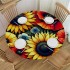 Ulloord Round Tablecloth Fitted Table Cover with Elastic Edged Tropical Sunflower Floral Flower Waterproof Table Cloth for Party Kitchen Dining Indoor Outdoor Table