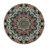 Ulloord  Round Tablecloth Fitted Table Cover with Elastic Edged Vintage Mandala Print Waterproof Table Cloth for Party Kitchen Dining Indoor Outdoor Table