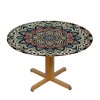 Ulloord  Round Tablecloth Fitted Table Cover with Elastic Edged Vintage Mandala Print Waterproof Table Cloth for Party Kitchen Dining Indoor Outdoor Table