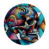 Ulloord  Round Tablecloth Fitted Table Cover with Elastic Edged Colorful Skull Print Waterproof Table Cloth for Party Kitchen Dining Indoor Outdoor Table