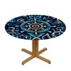 Ulloord  Round Tablecloth Fitted Table Cover with Elastic Edged Sea Anchor Pattern Waterproof Table Cloth for Party Kitchen Dining Indoor Outdoor Table