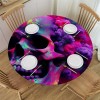 Ulloord  Round Tablecloth Fitted Table Cover with Elastic Edged Abstract Skull Print Waterproof Table Cloth for Party Kitchen Dining Indoor Outdoor Table