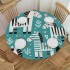 Ulloord  Round Tablecloth Fitted Table Cover with Elastic Edged Cute Zebra Print Waterproof Table Cloth for Party Kitchen Dining Indoor Outdoor Table