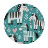 Ulloord  Round Tablecloth Fitted Table Cover with Elastic Edged Cute Zebra Print Waterproof Table Cloth for Party Kitchen Dining Indoor Outdoor Table