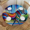 Ulloord Round Tablecloth Fitted Table Cover with Elastic Edged Waterproof Table Cloth for Party Kitchen Dining Indoor Outdoor Table