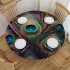 Ulloord Round Tablecloth Fitted Table Cover with Elastic Edged Animal Peacock Waterproof Table Cloth for Party Kitchen Dining Indoor Outdoor Table