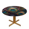 Ulloord Round Tablecloth Fitted Table Cover with Elastic Edged Animal Peacock Waterproof Table Cloth for Party Kitchen Dining Indoor Outdoor Table