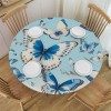 Ulloord  Round Tablecloth Fitted Table Cover with Elastic Edged Animal Butterfly Pattern Waterproof Table Cloth for Party Kitchen Dining Indoor Outdoor Table