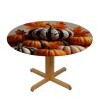 Ulloord  Round Tablecloth Fitted Table Cover with Elastic Edged Halloween Pumpkins Tree Waterproof Table Cloth for Party Kitchen Dining Indoor Outdoor Table