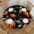 Ulloord  Round Tablecloth Fitted Table Cover with Elastic Edged Vintage Pumpkin Leaves Waterproof Table Cloth for Party Kitchen Dining Indoor Outdoor Table