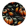 Ulloord  Round Tablecloth Fitted Table Cover with Elastic Edged Vintage Pumpkin Leaves Waterproof Table Cloth for Party Kitchen Dining Indoor Outdoor Table