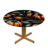 Ulloord  Round Tablecloth Fitted Table Cover with Elastic Edged Vintage Pumpkin Leaves Waterproof Table Cloth for Party Kitchen Dining Indoor Outdoor Table