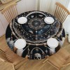 Ulloord Round Tablecloth Fitted Table Cover with Elastic Edged Pattern Waterproof Table Cloth for Party Kitchen Dining Indoor Outdoor Table