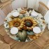 Ulloord Round Tablecloth Fitted Table Cover with Elastic Edged Vintage Sunflower Waterproof Table Cloth for Party Kitchen Dining Indoor Outdoor Table