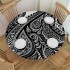 Ulloord  Round Tablecloth Fitted Table Cover with Elastic Edged Floral Paisley Pattern Waterproof Table Cloth for Party Kitchen Dining Indoor Outdoor Table