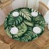 Ulloord  Round Tablecloth Fitted Table Cover with Elastic Edged Palm Leaves Pattern Waterproof Table Cloth for Party Kitchen Dining Indoor Outdoor Table