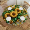 Ulloord  Round Tablecloth Fitted Table Cover with Elastic Edged Sunflower Check Plaid Waterproof Table Cloth for Party Kitchen Dining Indoor Outdoor Table