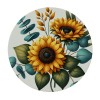 Ulloord  Round Tablecloth Fitted Table Cover with Elastic Edged Sunflower Summer Leaves Waterproof Table Cloth for Party Kitchen Dining Indoor Outdoor Table