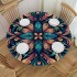 Ulloord Round Tablecloth Fitted Table Cover with Elastic Edged Peacock Feathers Waterproof Table Cloth for Party Kitchen Dining Indoor Outdoor Table