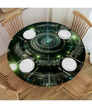 Ulloord  Round Tablecloth Fitted Table Cover with Elastic Edged Animal Chameleon Lizard Waterproof Table Cloth for Party Kitchen Dining Indoor Outdoor Table