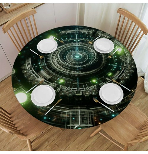 Ulloord  Round Tablecloth Fitted Table Cover with Elastic Edged Animal Chameleon Lizard Waterproof Table Cloth for Party Kitchen Dining Indoor Outdoor Table