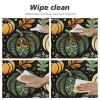 Ulloord  Round Tablecloth Fitted Table Cover with Elastic Edged Halloween Pumpkins Pattern Waterproof Table Cloth for Party Kitchen Dining Indoor Outdoor Table