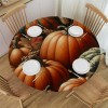 Ulloord Round Tablecloth Fitted Table Cover with Elastic Edged Pumpkins Thanksgiving Waterproof Table Cloth for Party Kitchen Dining Indoor Outdoor Table