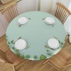 Ulloord Round Tablecloth Fitted Table Cover with Elastic Edged Thanksgiving Pumpkin Waterproof Table Cloth for Party Kitchen Dining Indoor Outdoor Table