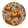 Ulloord  Round Tablecloth Fitted Table Cover with Elastic Edged Pumpkin Leaves Pattern Waterproof Table Cloth for Party Kitchen Dining Indoor Outdoor Table