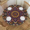 Ulloord Round Tablecloth Fitted Table Cover with Elastic Edged Floral Pattern Waterproof Table Cloth for Party Kitchen Dining Indoor Outdoor Table