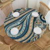 Ulloord Round Tablecloth Fitted Table Cover with Elastic Edged Pattern Waterproof Table Cloth for Party Kitchen Dining Indoor Outdoor Table