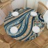 Ulloord Round Tablecloth Fitted Table Cover with Elastic Edged Pattern Waterproof Table Cloth for Party Kitchen Dining Indoor Outdoor Table