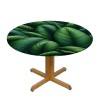 Ulloord Round Tablecloth Fitted Table Cover with Elastic Edged Tropical Palm Leaves Tree Waterproof Table Cloth for Party Kitchen Dining Indoor Outdoor Table